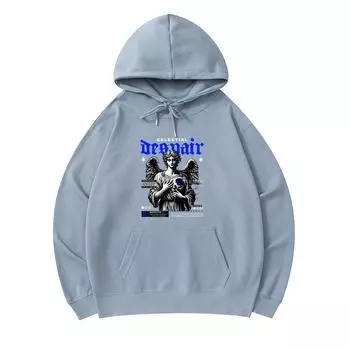 300 г/м Мужские хлопковые толстовки с капюшоном Celestial Despair Print Премиум хлопковая толстовка XS армия зеленый