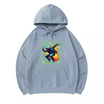 300 г/м Мужские хлопковые толстовки с капюшоном с принтом Dangerous Action Премиум Хлопковая толстовка XS армия зеленый