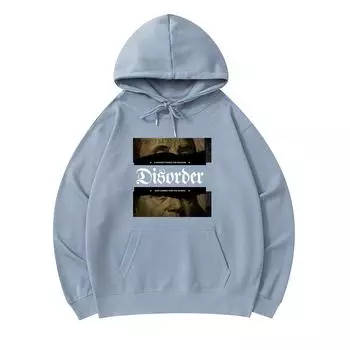 300 г/м Мужские хлопковые толстовки с принтом Disorder, толстовка из премиального хлопка XS армия зеленый