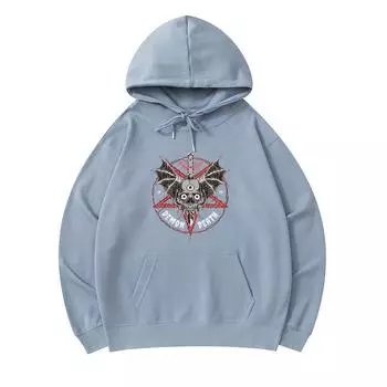 300 г/м Мужские хлопковые толстовки с капюшоном DEMON DEATH Print Премиум хлопковая толстовка XS армия зеленый