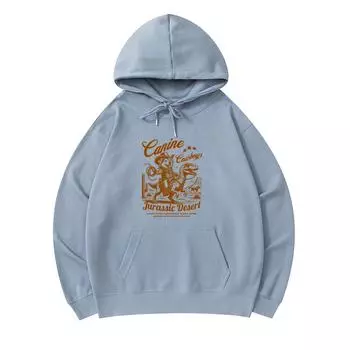 300 г/м Мужские хлопковые толстовки с капюшоном с принтом Canine Cowboys Премиум Хлопковая толстовка XS армия зеленый