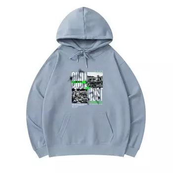 300 г/м Мужские хлопковые толстовки с капюшоном Chill Out, Just Stay Cool Print Премиум хлопковая толстовка XS армия зеленый