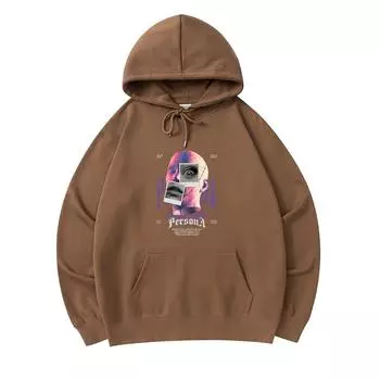 300 г/м Мужские хлопковые толстовки с капюшоном Face Abstract Streetwear Графический принт Премиум Хлопковая толстовка XS армия зеленый