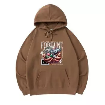 300 г/м Мужские хлопковые толстовки с капюшоном Fortune Print Премиум Хлопковая толстовка XS армия зеленый