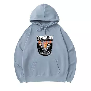 300 г/м Мужские хлопковые толстовки с капюшоном Capitalism Unleashed Print Премиум хлопковая толстовка XS армия зеленый