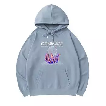 300 г/м Мужские хлопковые толстовки с капюшоном Премиум-хлопковая толстовка с принтом Dominate XS армия зеленый