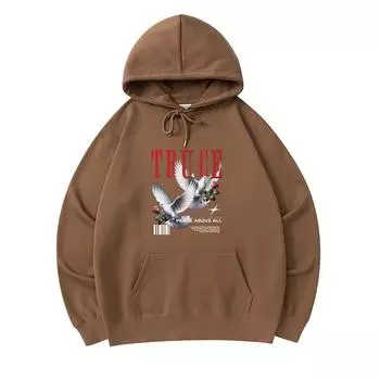 300 г/м Мужские хлопковые толстовки с капюшоном с принтом Dove, толстовка из премиального хлопка XS армия зеленый