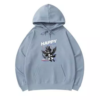 300 г/м Мужские хлопковые толстовки с капюшоном Cupid Celebrate 4th ofJuly Print Премиум хлопковая толстовка XS армия зеленый