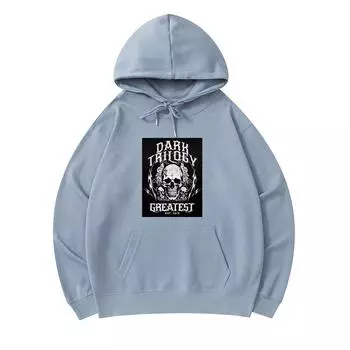 300 г/м Мужские хлопковые толстовки с капюшоном с принтом Dark Trilogy Premium Cotton Sweatshirt XS армия зеленый