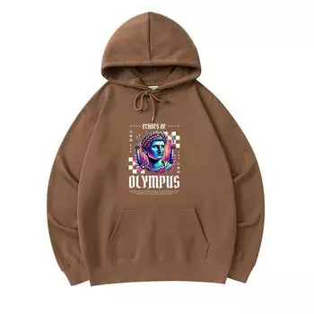 300 г/м Мужские хлопковые толстовки с капюшоном Echoes of Olympus Print Премиум хлопковая толстовка XS армия зеленый