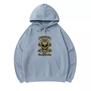 300 г/м Мужские хлопковые толстовки с капюшоном Смерть определена и неожиданный принт Премиум хлопок Толстовка XS армия зеленый