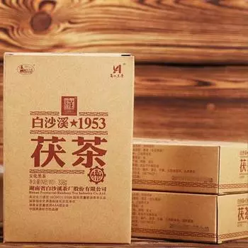 300 г Темный чай Baishaxi Brick Fucha Органический черный чай Anhua Golden Leaf Dark Tea