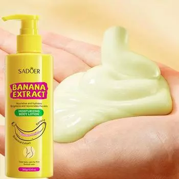 300 г Увлажняющий лосьон для тела с экстрактом банана SADOER, питательный и увлажняющий крем с никотинамидом