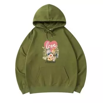 300 GSM Men s Cotton Hoodies Amour Print Premium Cotton Sweatshirt XS армия зеленый