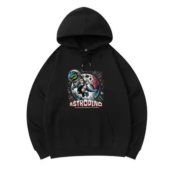 300 GSM Men s Cotton Hoodies Astrodino, the prehistoric pioner of the cosmos Print Premium Cotton Sweatshirt XS армия зеленый