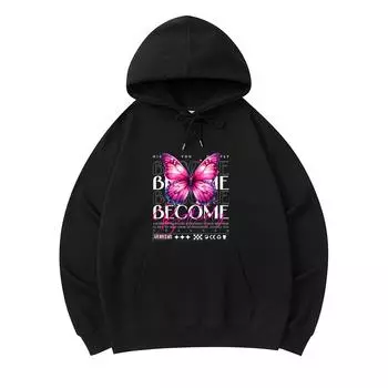 300 GSM Men s Cotton Hoodies Become Butterfly Print Premium Cotton Sweatshirt XS армия зеленый