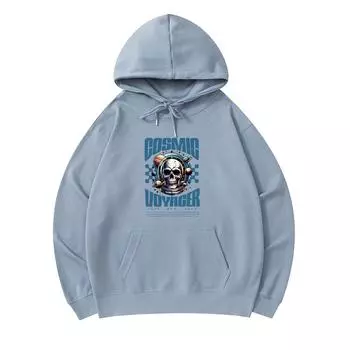 300 GSM Men s Cotton Hoodies Cosmic Voyager Print Premium Cotton Sweatshirt XS армия зеленый