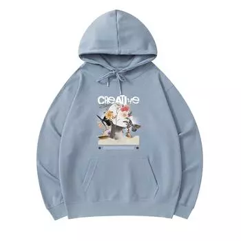 300 GSM Men s Cotton Hoodies Creative Mind Print Premium Cotton Sweatshirt XS армия зеленый