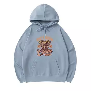 300 GSM Men s Cotton Hoodies Dirty Work Clean Style Print Premium Cotton Sweatshirt XS армия зеленый