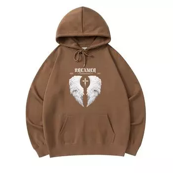 300 GSM Men s Cotton Hoodies Dreamer Print Premium Cotton Sweatshirt XS армия зеленый