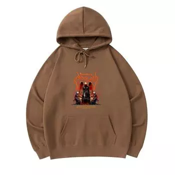 300 GSM Men s Cotton Hoodies Drowning in Anguish Print Premium Cotton Sweatshirt XS армия зеленый