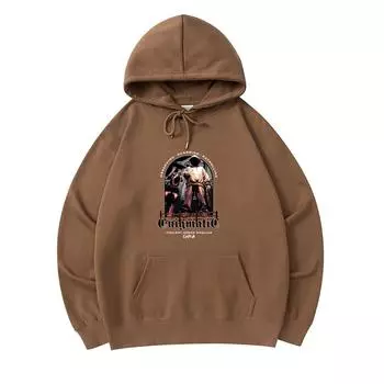 300 GSM Men s Cotton Hoodies Enigmatic Print Premium Cotton Sweatshirt XS армия зеленый