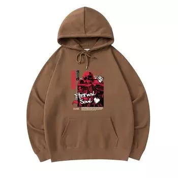 300 GSM Men s Cotton Hoodies Eternal Soul Print Premium Cotton Sweatshirt XS армия зеленый