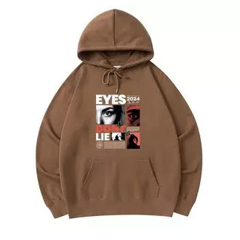 300 GSM Men s Cotton Hoodies Eyes Dont Lie Print Premium Cotton Sweatshirt XS армия зеленый