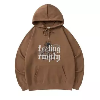 300 GSM Men s Cotton Hoodies Feeling Empty Print Premium Cotton Sweatshirt XS армия зеленый
