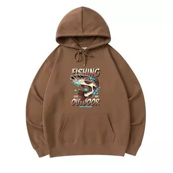 300 GSM Men s Cotton Hoodies Fishing Outdoor Sydney Australia Adventure Print Premium Cotton Sweatshirt XS армия зеленый