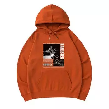 300 GSM Men s Cotton Hoodies Gangster Print Premium Cotton Sweatshirt XS армия зеленый