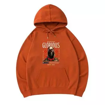 300 GSM Men s Cotton Hoodies Glitch But Glorious Print Premium Cotton Sweatshirt XS армия зеленый