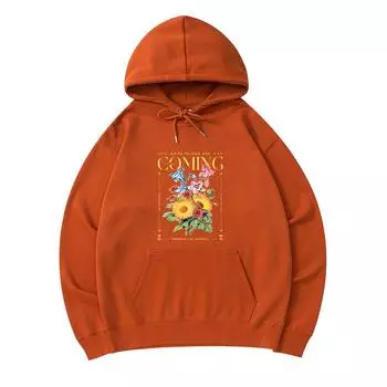 300 GSM Men s Cotton Hoodies Good Things Are Coming Print Premium Cotton Sweatshirt XS армия зеленый