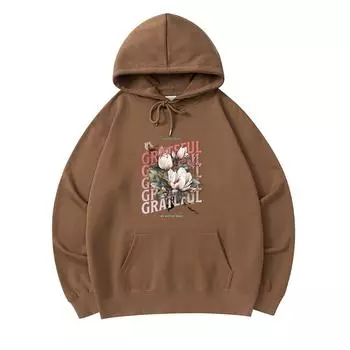 300 GSM Men s Cotton Hoodies GRATEFUL Print Premium Cotton Sweatshirt XS армия зеленый