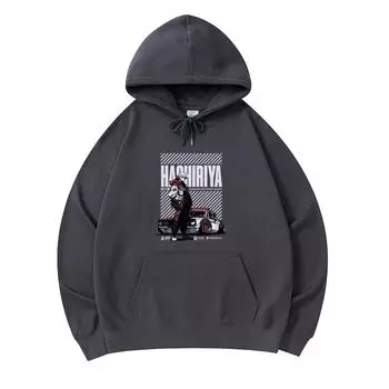 300 GSM Men s Cotton Hoodies Hashiriya Print Premium Cotton Sweatshirt XS армия зеленый