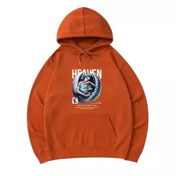 300 GSM Men s Cotton Hoodies Heaven Print Premium Cotton Sweatshirt XS армия зеленый