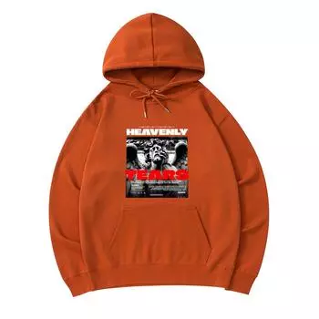 300 GSM Men s Cotton Hoodies Heavenly Tears Print Premium Cotton Sweatshirt XS армия зеленый