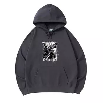 300 GSM Men s Cotton Hoodies Hellish Chords Print Premium Cotton Sweatshirt XS армия зеленый