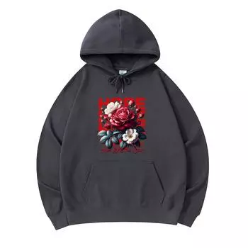 300 GSM Men s Cotton Hoodies Hope Streetwear Print Premium Cotton Sweatshirt XS армия зеленый