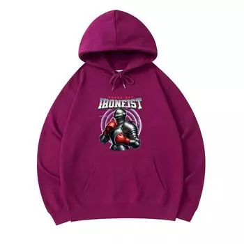 300 GSM Men s Cotton Hoodies Ironfist Print Premium Cotton Sweatshirt XS армия зеленый