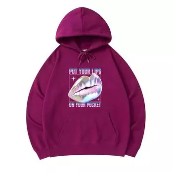300 GSM Men s Cotton Hoodies Lips Print Premium Cotton Sweatshirt XS армия зеленый