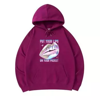 300 GSM Men s Cotton Hoodies Lips Print Premium Cotton Sweatshirt XS армия зеленый
