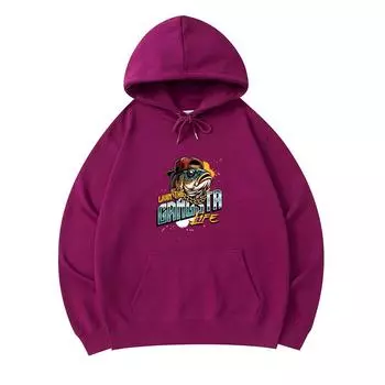 300 GSM Men s Cotton Hoodies Livin The Gangsta Life Print Premium Cotton Sweatshirt XS армия зеленый