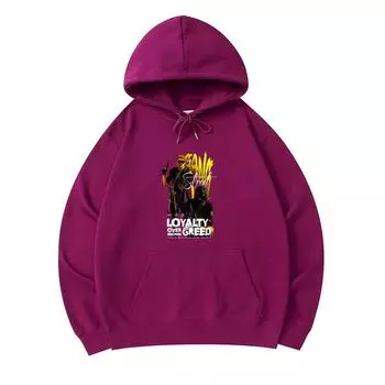 300 GSM Men s Cotton Hoodies Loyality Over Greed Print Premium Cotton Sweatshirt XS армия зеленый