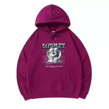 300 GSM Men s Cotton Hoodies Loyalty Print Premium Cotton Sweatshirt XS армия зеленый