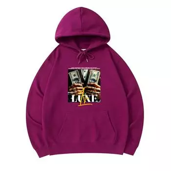 300 GSM Men s Cotton Hoodies Luxe Life Print Premium Cotton Sweatshirt XS армия зеленый