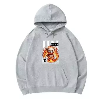 300 GSM Men s Cotton Hoodies On Fire Print Premium Cotton Sweatshirt XS армия зеленый