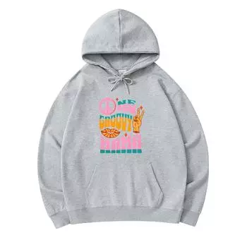 300 GSM Men s Cotton Hoodies One Groovy Mama. Retro Quote Hippue Print Premium Cotton Sweatshirt XS армия зеленый