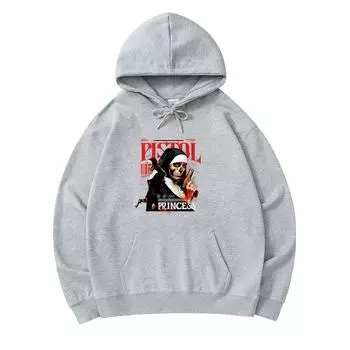 300 GSM Men s Cotton Hoodies Pistol Princess Print Premium Cotton Sweatshirt XS армия зеленый