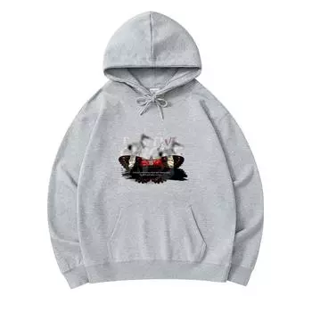 300 GSM Men s Cotton Hoodies Positive Circle Print Premium Cotton Sweatshirt XS армия зеленый